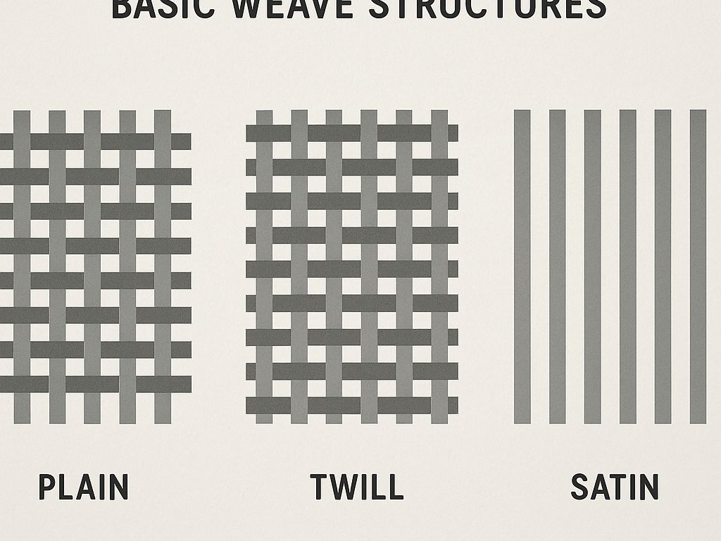 बुनाई की मूलभूत संरचनाएं: प्लेन, ट्विल और साटन