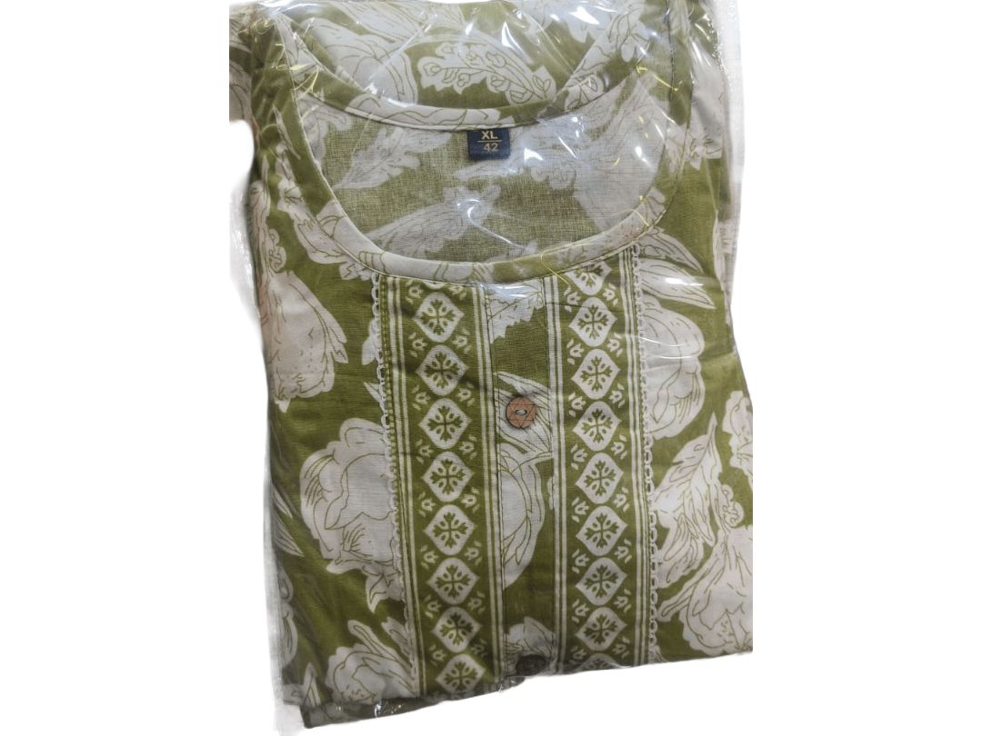 हरा और सफेद फूलों की प्रिंट के साथ दुपट्टा